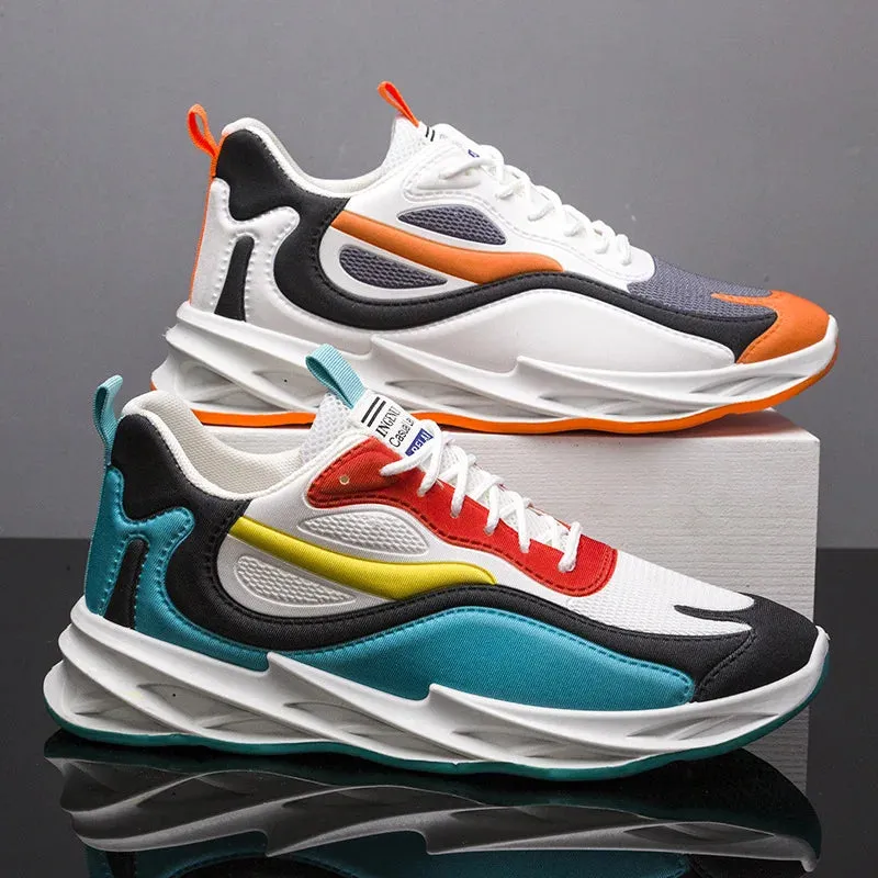 2024 Summer Men's Cloth Shoes Breathable Thick-soled Casual Shoes Men's Korean Fashion Sports Shoes