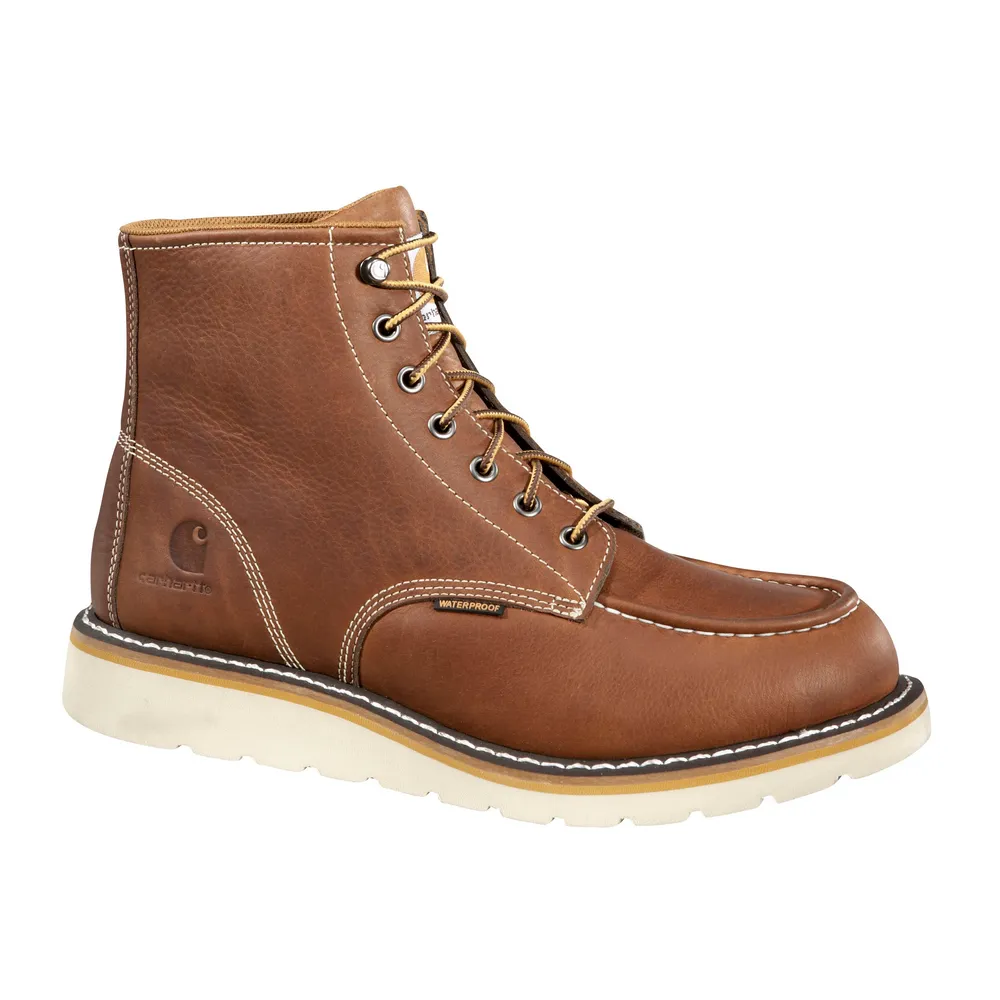 6-INCH STEEL MOC TOE WEDGE WORK BOOT - TAN-Soft Tan Full Grain Leather | Carhartt CMW6275