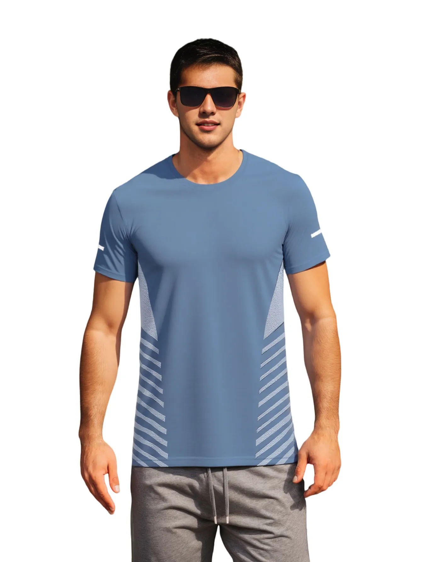 Breathable Quick-Dry Reflective Strip Short-Sleeved T-Shirt