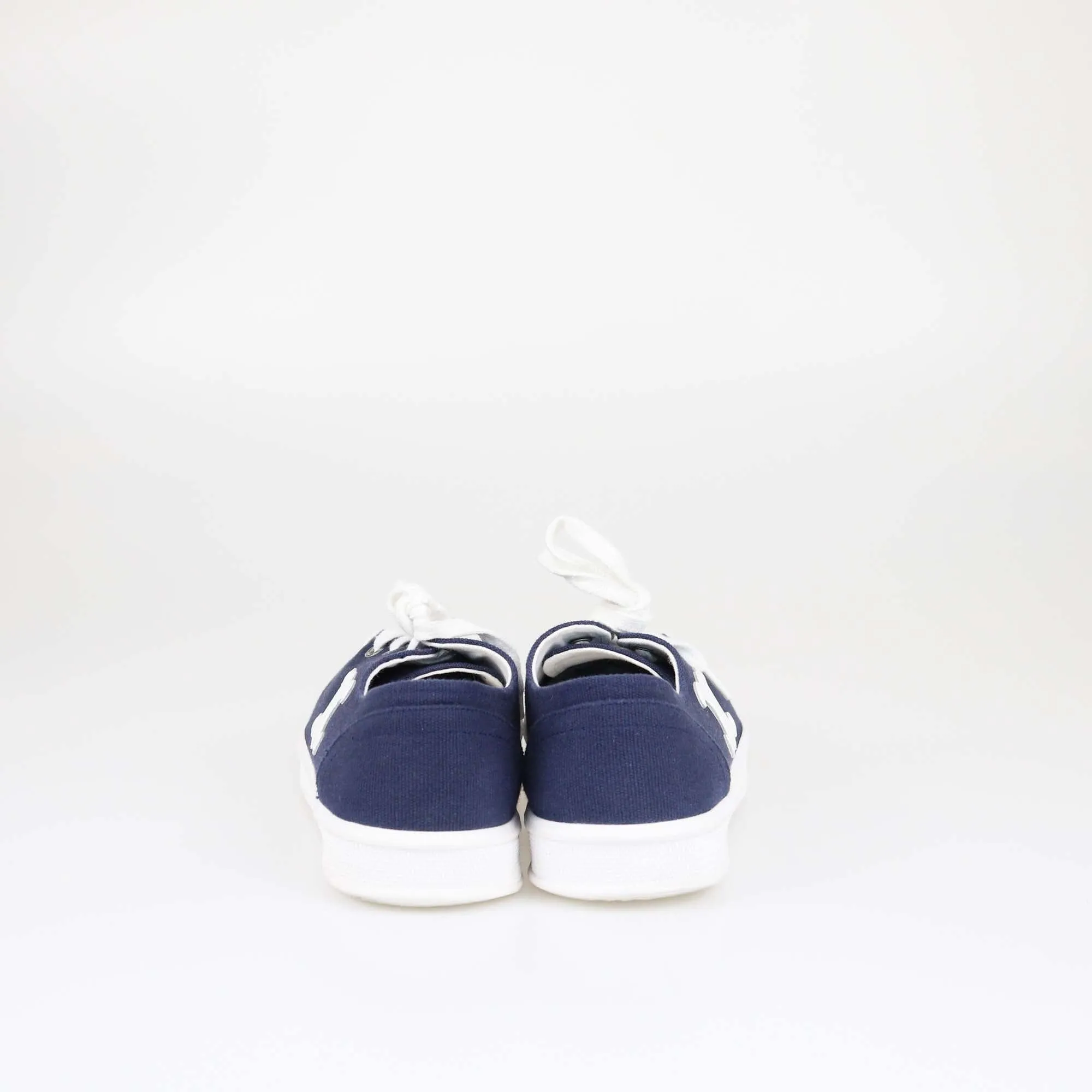 Celine Navy Blue Triomphe Jane Lace Up Low Sneakers