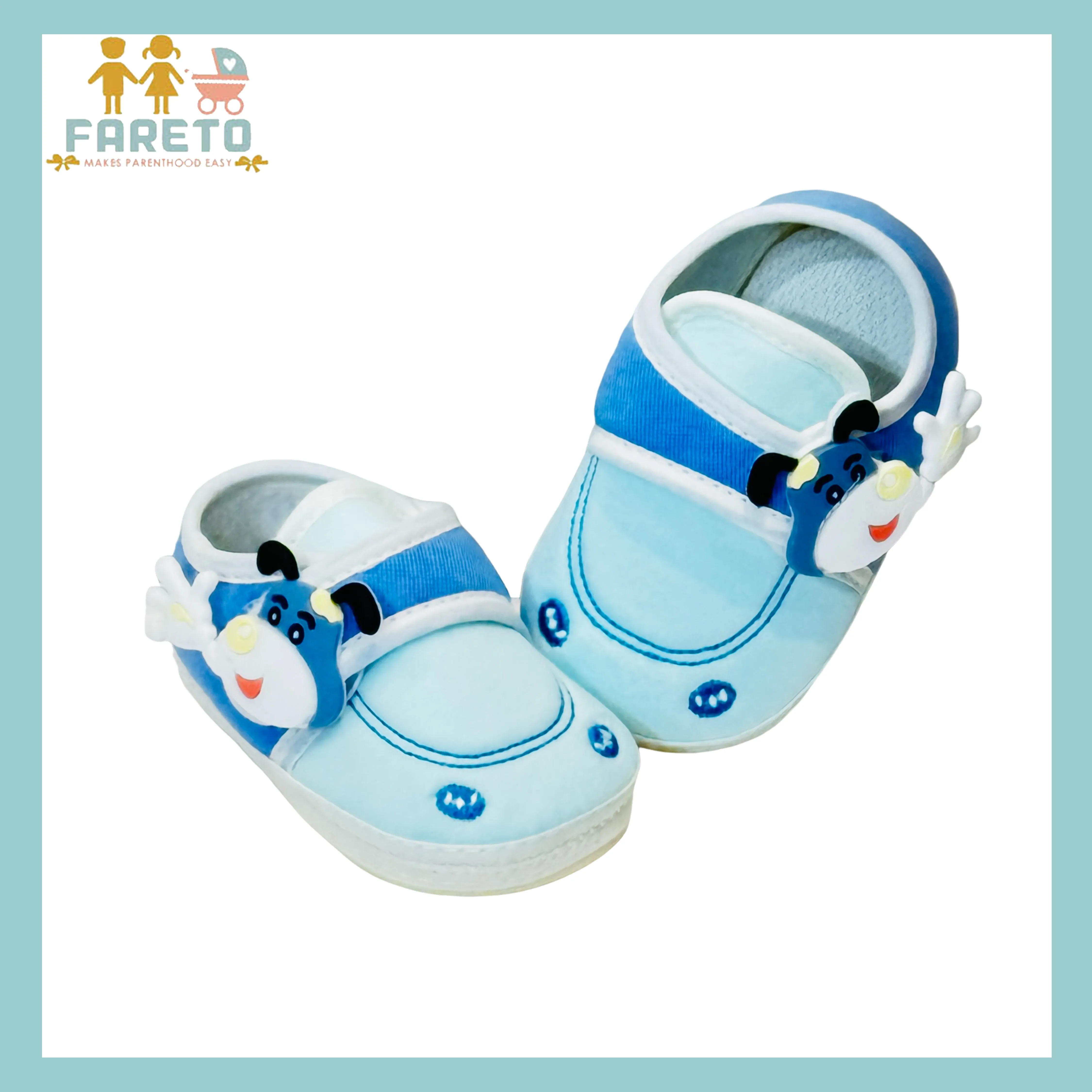Fareto New Born Baby Boys and Girls Causal Shoes(Pack of 2)(0-6 Months)