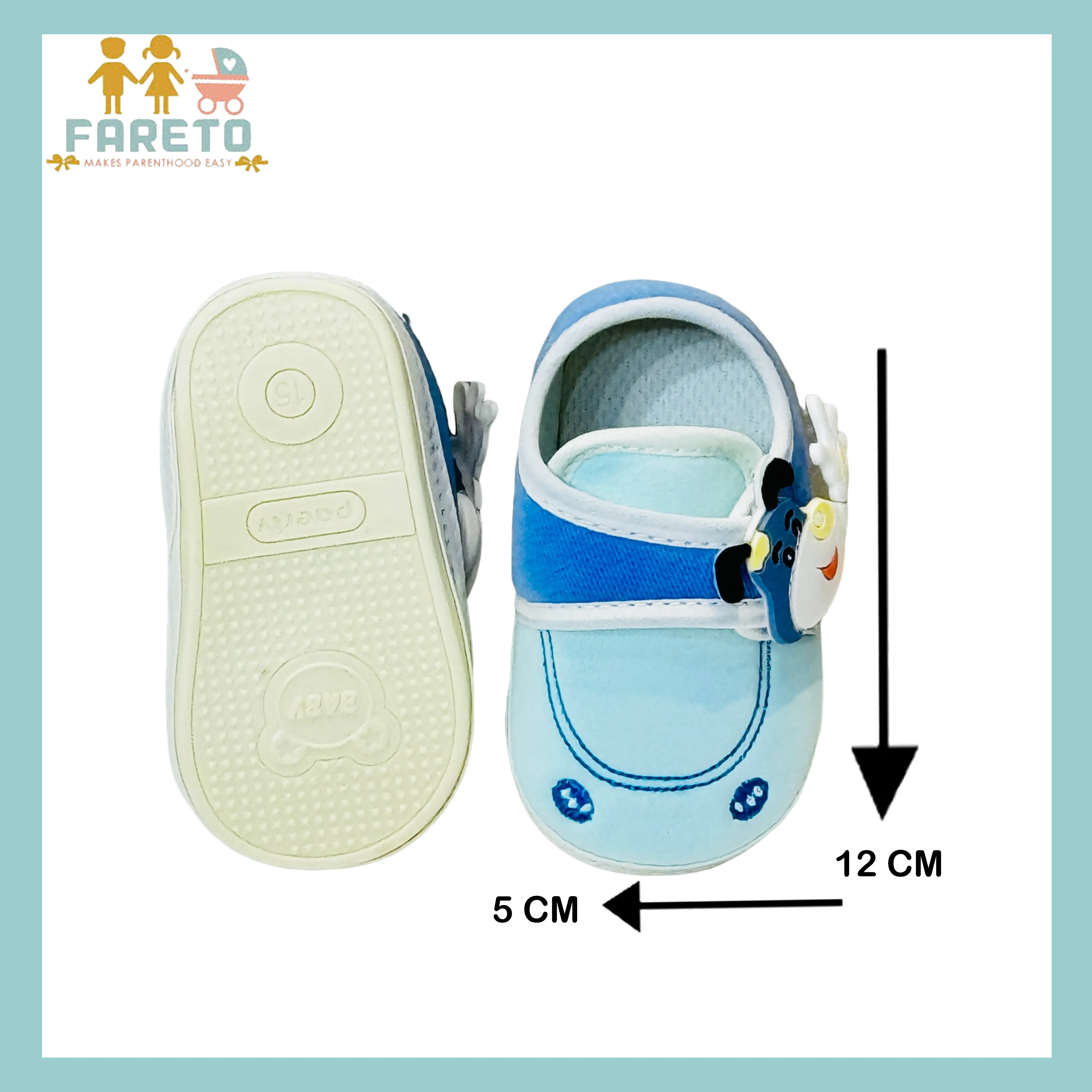 Fareto New Born Baby Boys and Girls Causal Shoes(Pack of 2)(0-6 Months)