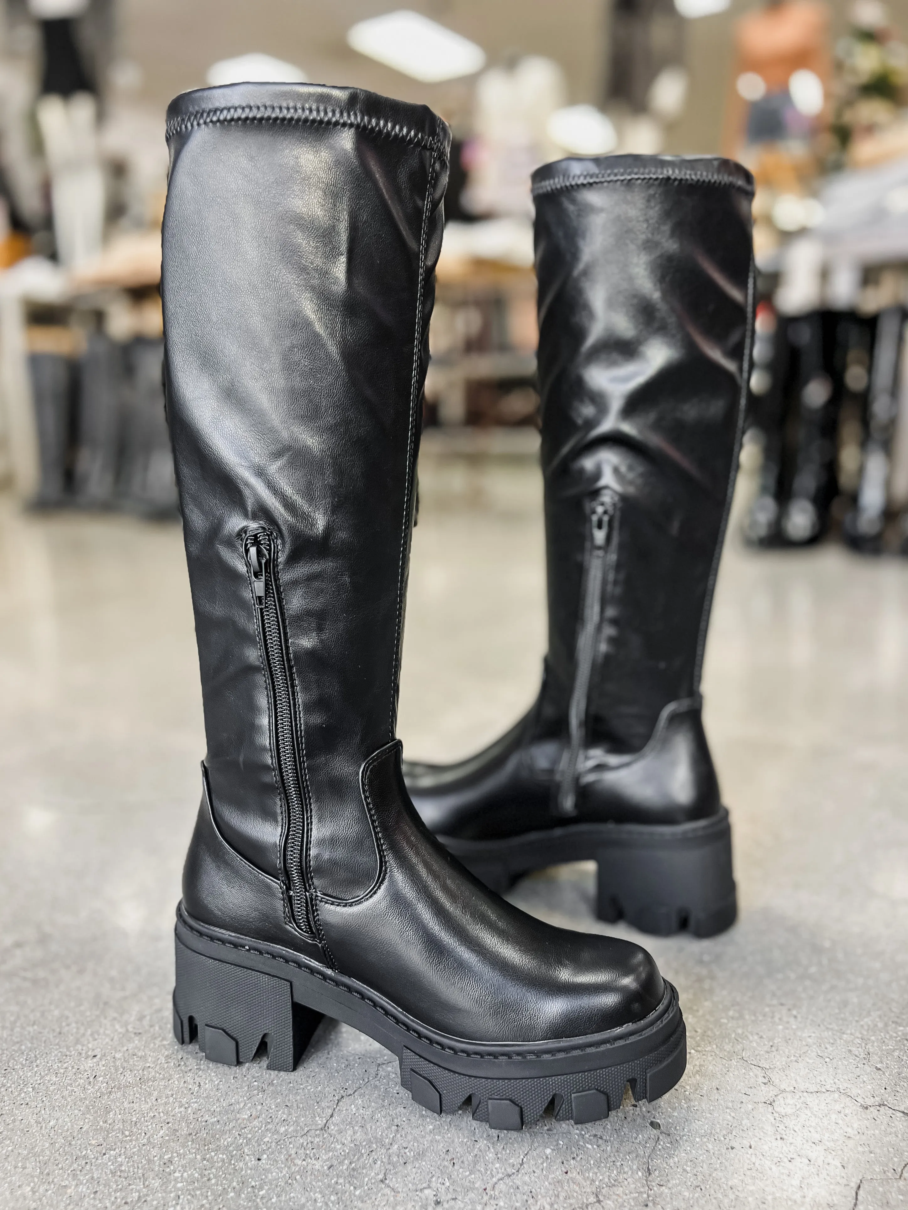 Frankie Platform Low Heel Boots