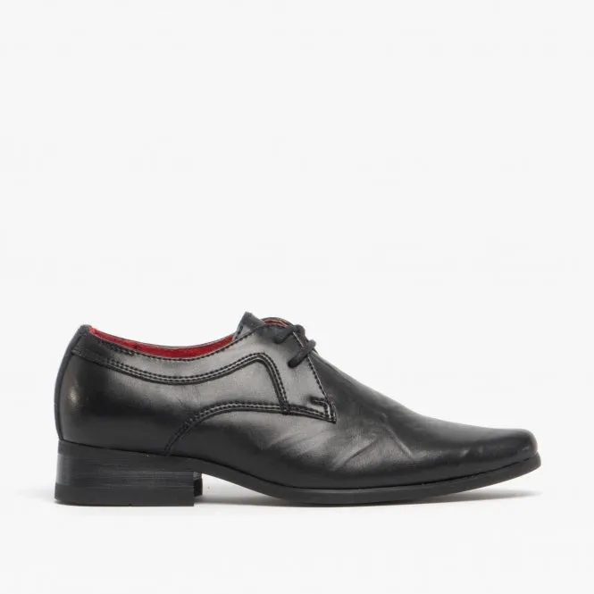 Front ROSSI Boys School Shoes Black