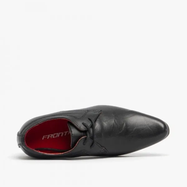 Front ROSSI Boys School Shoes Black