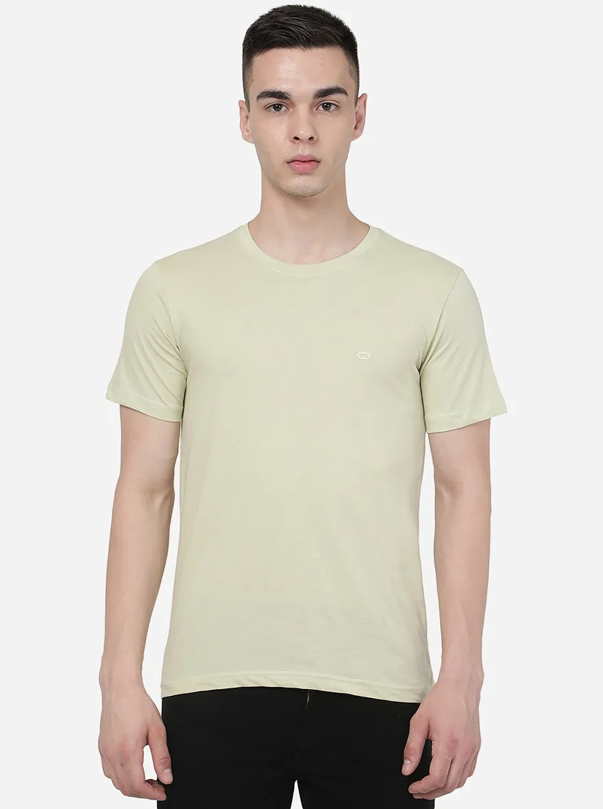 Green Solid Slim Fit T-Shirt | JadeBlue