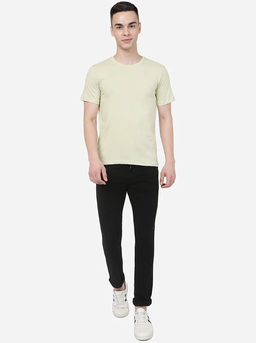 Green Solid Slim Fit T-Shirt | JadeBlue