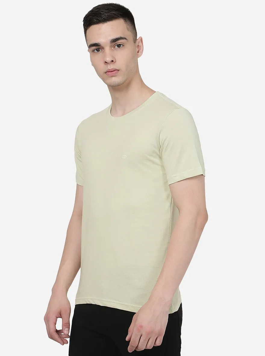 Green Solid Slim Fit T-Shirt | JadeBlue