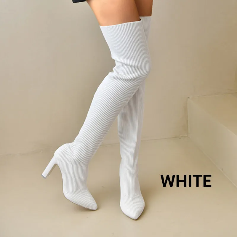 🔥Hot Sale🔥Women’s Block Heel Pointed Toe Over-the-Knee Boots