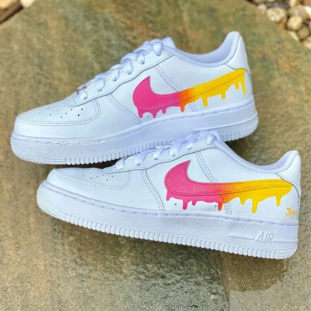 Pink Yellow Drip Custom Air Force 1
