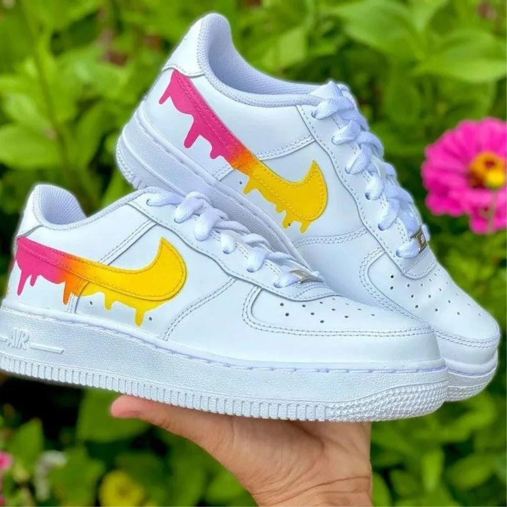 Pink Yellow Drip Custom Air Force 1