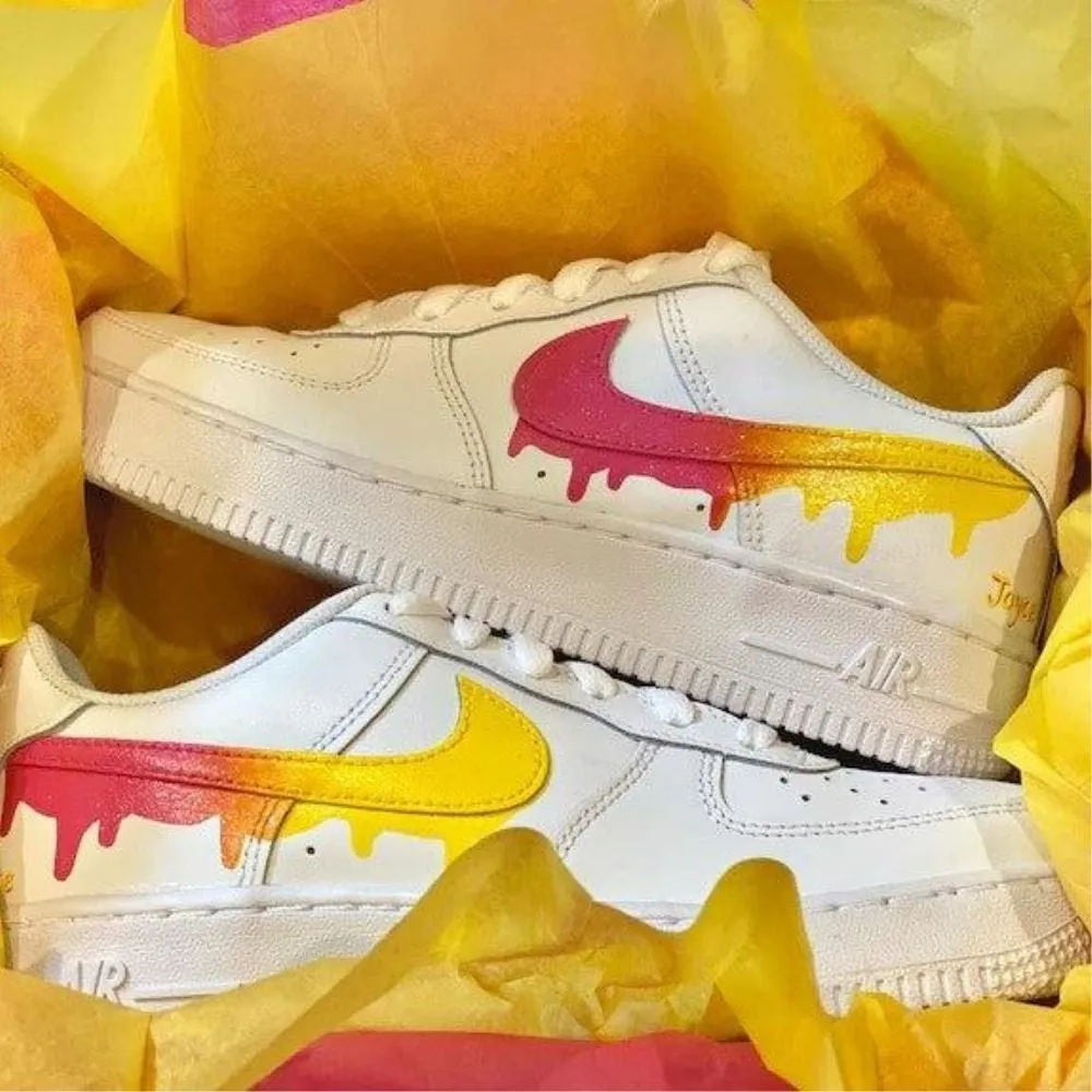 Pink Yellow Drip Custom Air Force 1