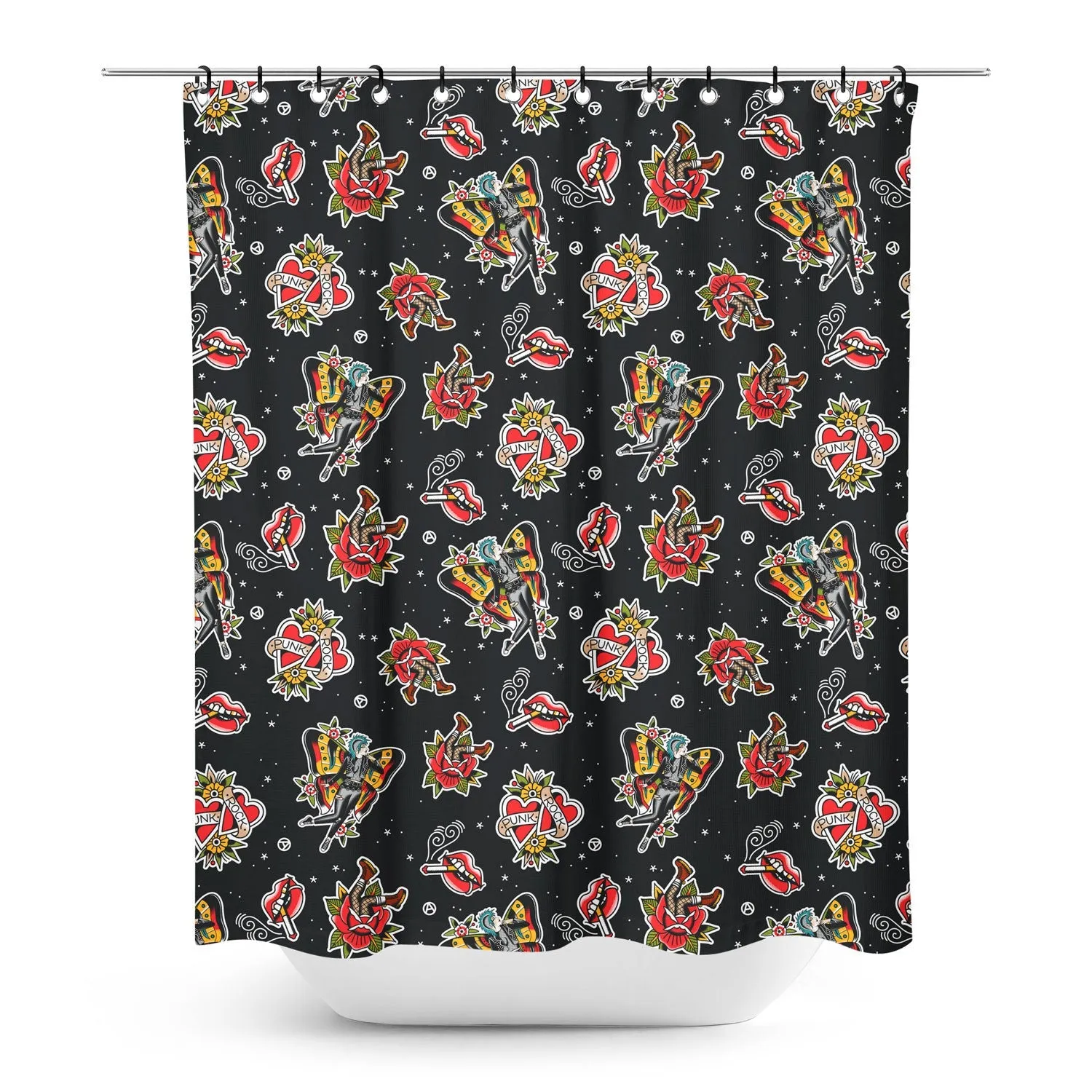 Punk Rock Girl Shower Curtain